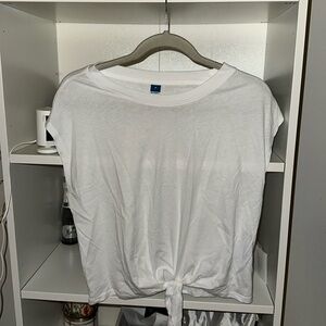 Brand New Old Navy White Tie Front Top